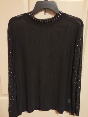 Sterling Kreek mesh rhinestone Top.